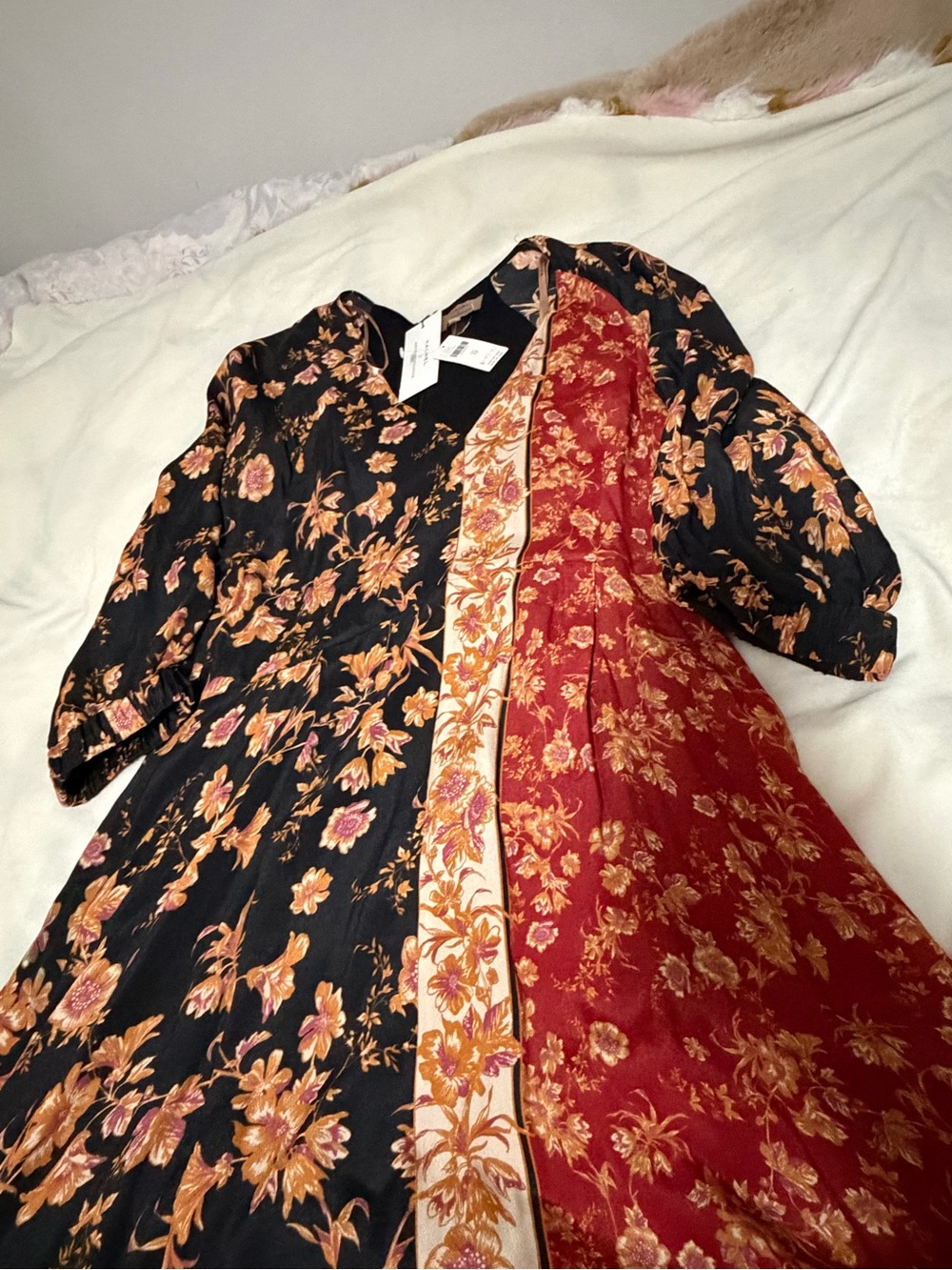 NWT Anthropologie x Kachel Fall Floral Hazel Patchwork Midi Dress Women’s 12 - Picture 7 of 12